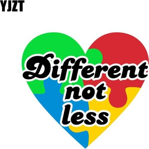 YJZT 15.2CM*14CM Autism Different not less Heart Puzzle PVC Motorcycle Car Sticker 11-00383