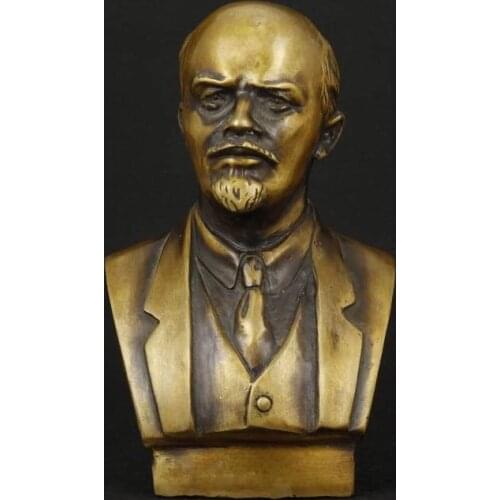 Ymying ASIAN OLD BRASS COLLECTABLE HANDWORK CATING LENIN ORNAMENT STATUE FIGURE