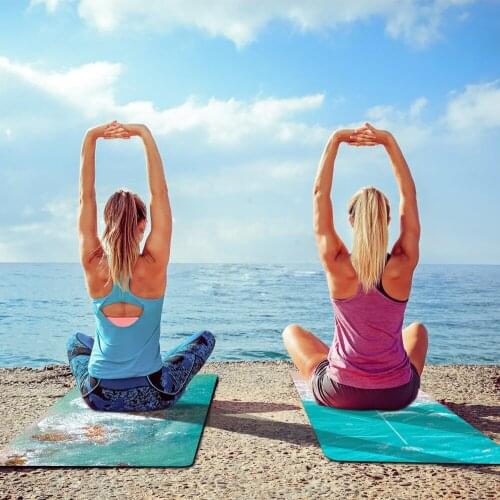 Yoga Mat Pose Printed Women Pilates Fitness Workout Mat Suede Natural Rubber Non-slip Sport Mat Gymnastics Beach Yoga Mat 1.5MM