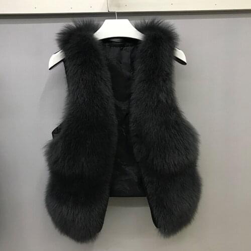 Vest Coats Real Fox Fur sleeveless jacket 2020 Winter Women New Fashion Warm waistcoat