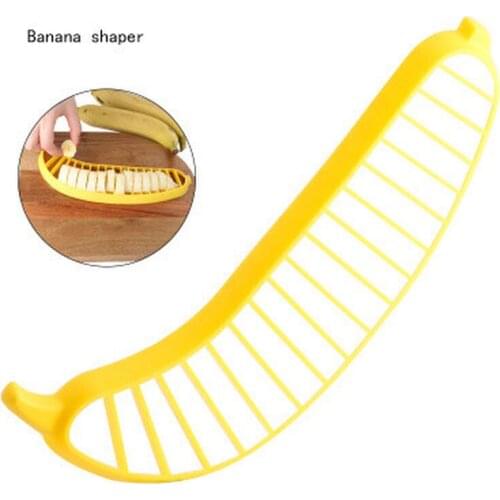 1PC Kitchen Gadgets Plastic Banana Slicer Cutter Fruit Vegetable Tools Salad Maker Cooking Tools kitchen cut Banana chopper
