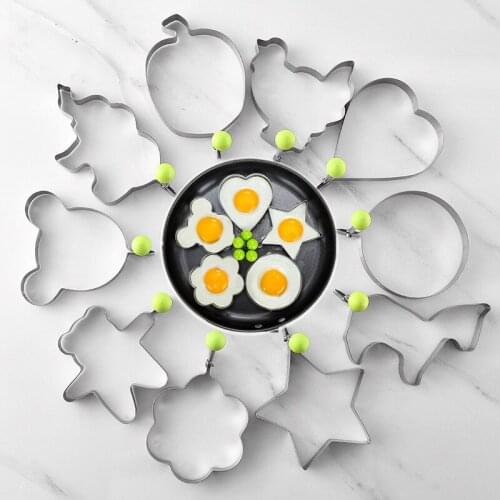 10pcs/set Stainless Steel Fried Egg Pancake Shaper Omelette Mold Mould Frying Egg Cooking Tools Kitchen Accessories Gadget Rings