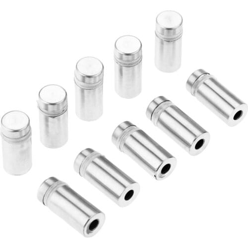 10Pcs Advertisement Standoffs Bolts Mount Advertising Screws Decorative Mirror Glass Nail Fastener 12x25mm Stainless Steel