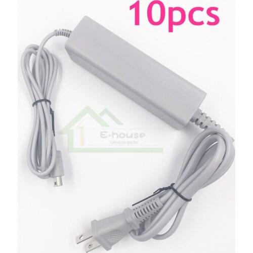 10pcs US/EU Plug 100-240V Power Supply AC Adapter for Nintendo WiiU Wii U Gamepad Charger Adapter Cable