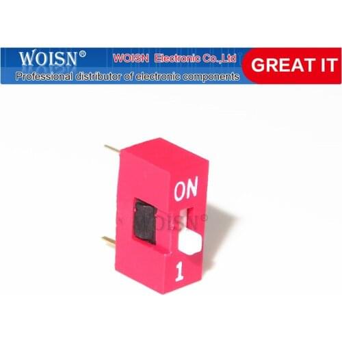 10PCS Slide Type Switch Module 1-Bit 2.54mm 1 Position Way DIP Red Pitch NEW In Stock