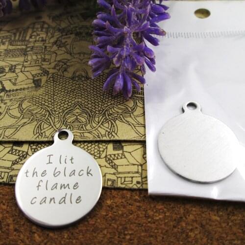10pcs--"I lit the black flame candle"stainless steel charms more style for choosing DIY Charms pendants for necklace