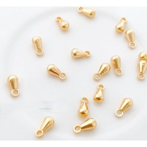 18K bag gold color small water drop necklace tail pendant DIY jewelry accessories bracelet tail chain material mini pendant