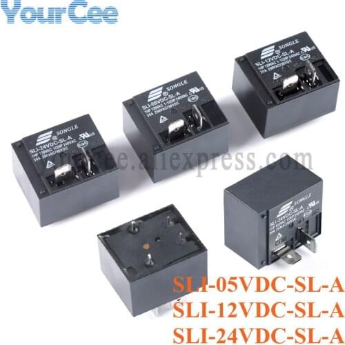 2PCS Relay SLI-05VDC-SL-A SLI-12VDC-SL-A SLI-24VDC-SL-A 5V 12V 24V 4P 4Pins 30A Relays