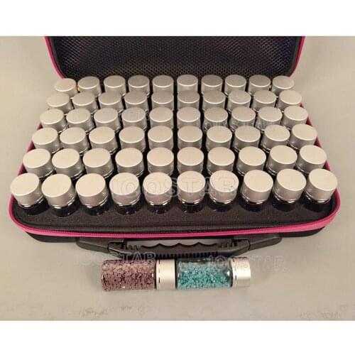 60 Bottles Full Square DIY DIamond Painting Box Container Storage Carry Case Holder Hand Bag Zipper Design Shockproof Durable