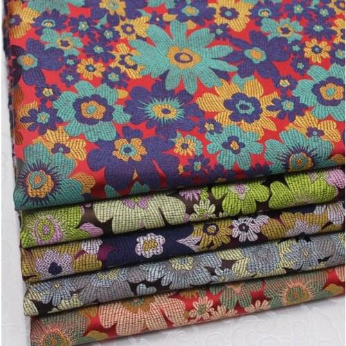 75x50cm floral style damask silk satin brocade jacquard fabric costume upholstery furniture curtain clothing material