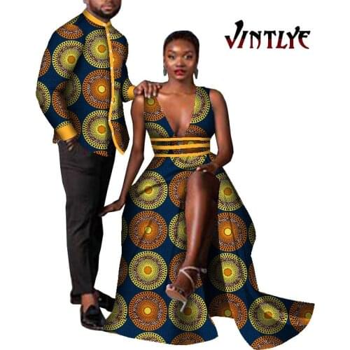 2020 New best-selling African womens dress Bazin Riche mens jacket suit lovers' dress printed jacket wyq579