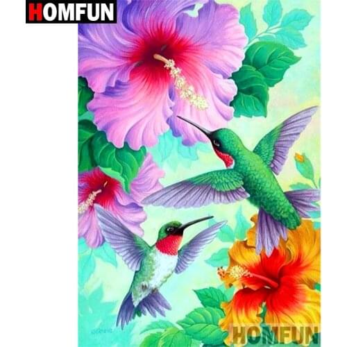 HOMFUN Full Square/Round Drill 5D DIY Diamond Painting "Hummingbird" Embroidery Cross Stitch 5D Home Decor Gift A09241