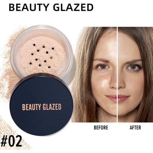 BEAUTY GLAZED 2 Colors Face Loose Powder Mineral Waterproof Matte Setting Makeup Oil-control Professional Womens Cosmetic TSLM2