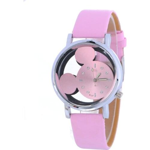 Reloj Infantil Fashion Double Sided Hollow Out Children Watch Girls Boy Gift Students Clock Kids Leather Quartz Watches Relogio