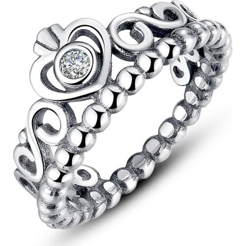 CodeMonkey 100% 925 Sterling Silver Ring For Women My Princess Queen Crown Stackable Ring Dropshipping Jewelry R7110