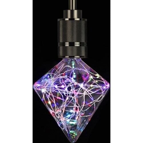 Diamond Decorative Lights Copper Multicolor LED Decorative Bulb Chandelier E27 RGB Flash Bulb Cool Room Decor