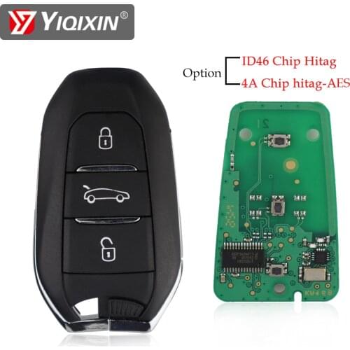 YIQIXIN 3 Buttons Car Remote Key For Peugeot 208 308 508 For Citroen C4 DS4 ID46 PCF7953 Original FSK 433MHZ Auto Smart Keyless