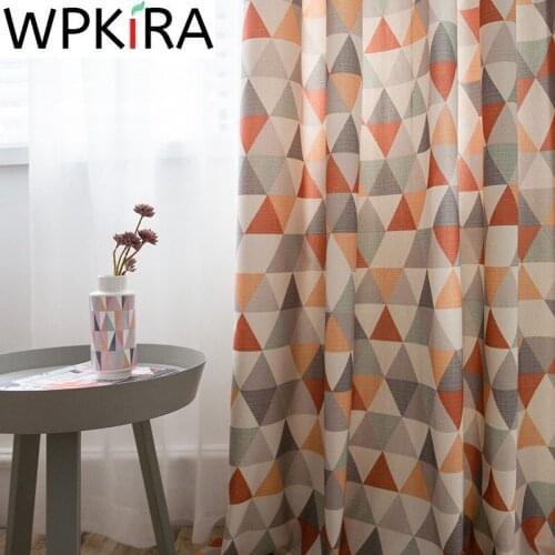 Geometric Printed Children Curtains For Kids Girls Bedroom Living room Decor Fashion Orange Color Window Drapes Customize FQ01D3