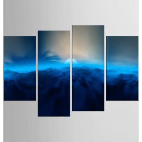 HOT frame 4 pieces / set sky moon wall art wall decoration home decoration canvas on canvas print painting XL-FJ(28)-1