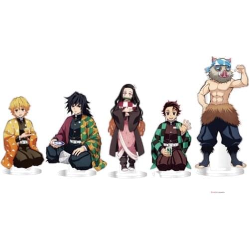 Hot Anime Demon Slayer Hashibira Inosuke Acrylic Stand Figure Model Plate Display Desktop Decor Cosplay Collection Cartoon Gifts