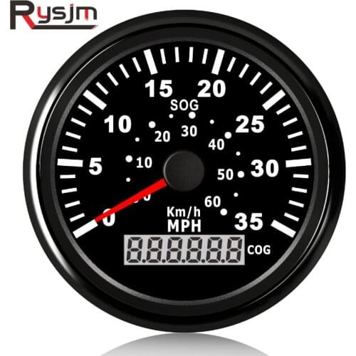 60KMH GPS Speedometer Digital Waterproof 35MPH Speed meter fit Car Boat Motorcycle With Backlight Speed Gauge sensor 12V/24V