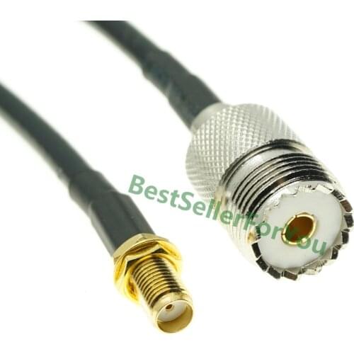 RG58 CABLE SMA Female connector nut to UHF SO239 Female connector Adapter Cable for Wouxun Baofeng