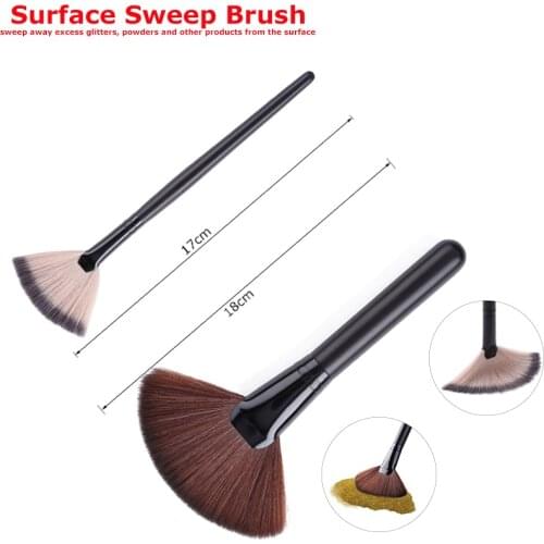 Fan Shape Surface Sweep Brush Soft Synthetic Brush for Powder Glitter Dust Sweeping Remover DIY Painting Hand Tools 2021 New