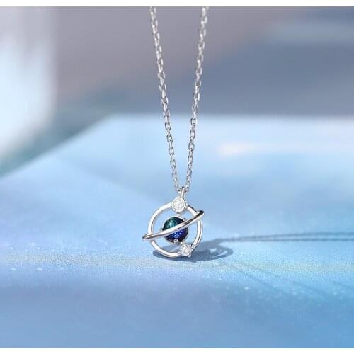 Fashion Zircon Planet Charm Pendent Necklace For Women Girls Party Wedding Jewelry Choker dz145