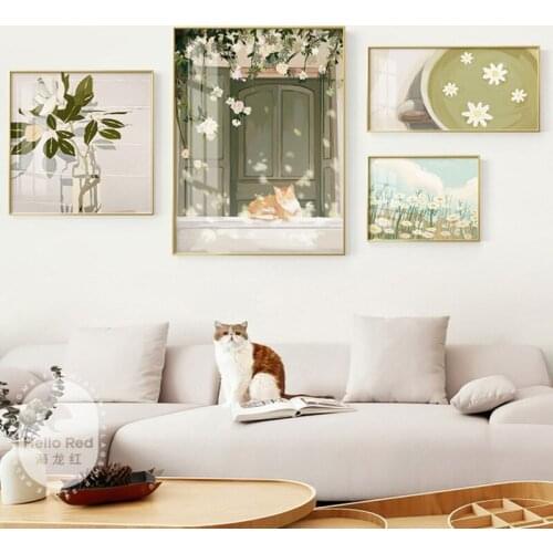 Nordic creative living room wall mounted painting modern simple home decoration accessories aluminum alloy metal fashion frame