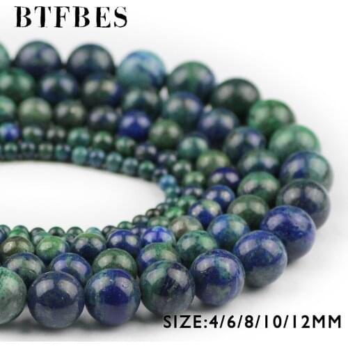 BTFBES Natural Phoenix Lapis lazuli Stone beads Round Ore Loose beads 4 6 8 10 12mm ball Jewelry bracelet making DIY Accessories