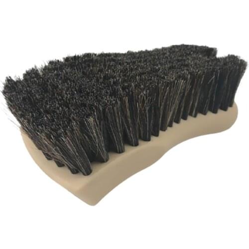 Lucullan More Dense Pure Black Premium Select Horse Hair Interior Cleaning Brush for Leather Vinyl Fabric