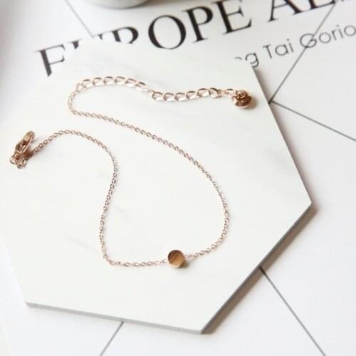 YUN RUO Fashion Brand Rose Gold Anklet Little Gold Beads Chain for Woman Girl Gift 316 L Stainless Steel Jewelry Top Quality