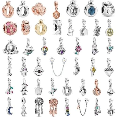 Fashion classic Pandora Pendant with diamond cactus horseshoe pendant suitable for womens bracelet necklace jewelry DIY