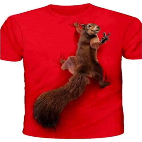 Mens Squirrel T-shirt 3D Printing Shirt Animal Pattern T-shirt Cute Pattern Top Men/Female Cute Puppy Face T-shirt Funny Pet T