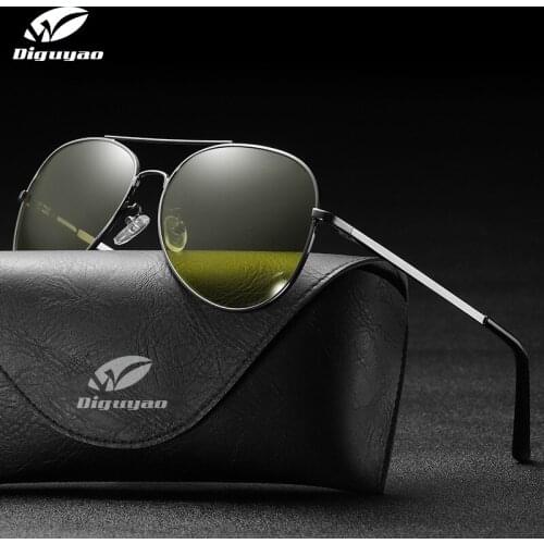Mens high quality Chameleon Women Polarized Day Night Change sunglasses Male goggles blue light blocking driving glasses