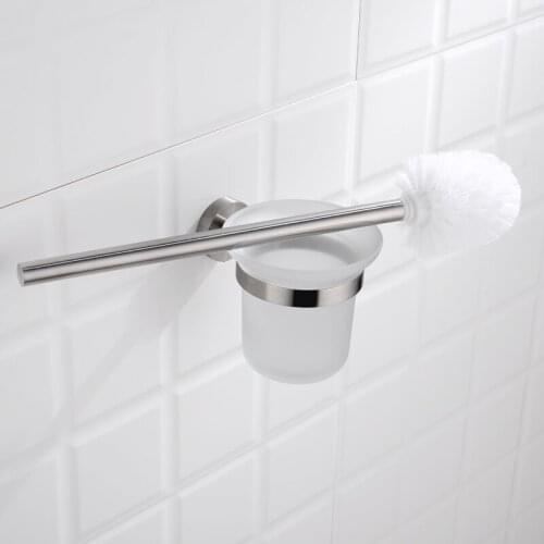 Bathroom Toilet Brush And Holder Stainless Steel Toilet Brush Set Wall Mounted Toilet Cleaning Brush Holder Cleaner Storage