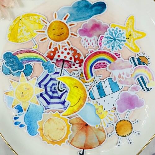 23PCS Lovely weathersticker for kids homemade book stickers on laptop / decorative scrapbooking / DIY