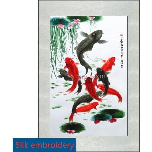 Mural pure silk embroidery for more than years living room study office tea restaurant entrance decoration gift painting SP0113