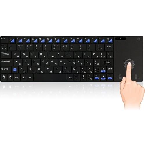 Original Zoweetek i12plus 2.4GHz Mini Wireless Keyboard Russian Spanish French Teclado with Touchpad for PC Android Smart TV Box