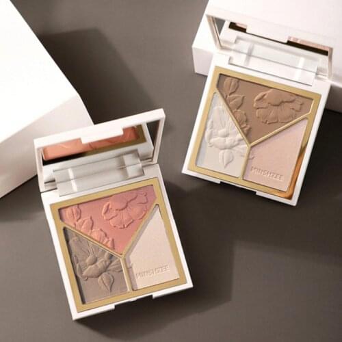 3 In 1 Highlighter Powder Palette Face High Gloss Shimmer Powder Bronzer Blush Repair Pallet Face Makeup Cosmetics TSLM1