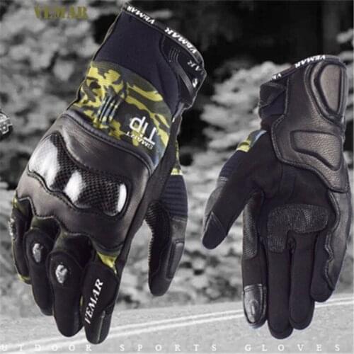 VEMAR Carbon Fiber For Motorcycle Gloves Men Cycling Breathable MTB Bike Gloves Summer Aotocross Scooter Moto Accessories