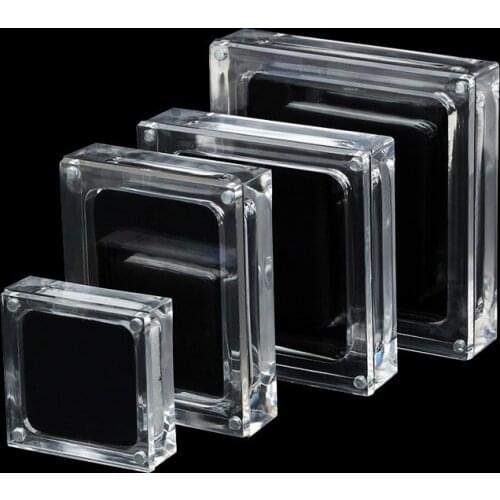 Plastic Transparent Acrylic Portable Store Box with Lid Storage Organizer Collection Container Case Jewelry Finishing Accessory