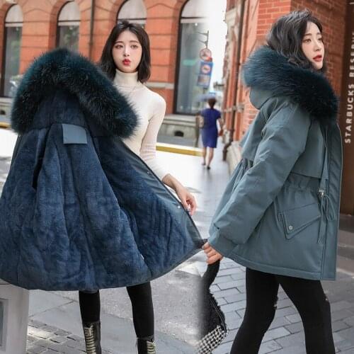 Promotion price! Big Fur 2021 Winter Jacket Women Plus size 3XL Down Parka Women Warm Fur Liner Winter Coat Female Warm Outerwea
