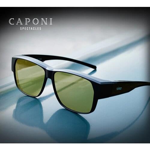 CAPONI Photochromic Men Sunglasses Polarized UV400 High Quality Night Vision Glasses Brand Chameleon Square Driver Eyewear 3027