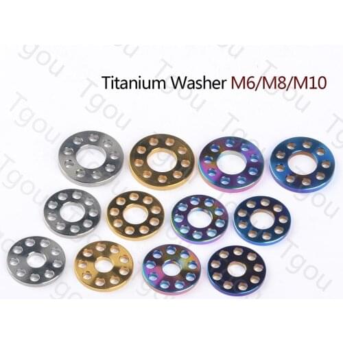 Tgou Titanium Washer M6/M8/M10 Nine Hole Gasket for Motorcycle
