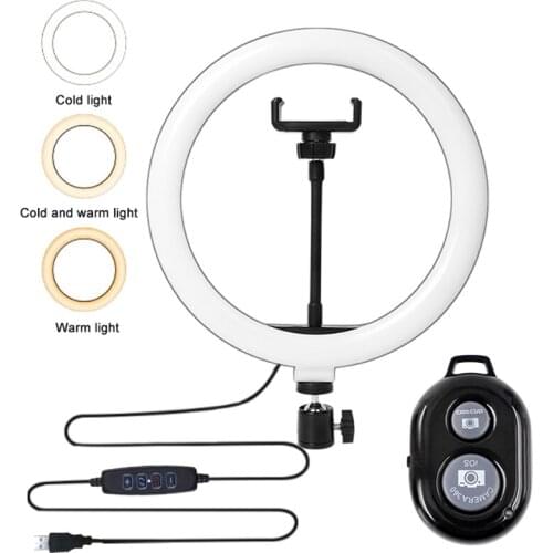 Youtube Shooting Vlog Selfie Circular Photo Ring Light Led Photographic Video Camera Lamp Studio Lighting Phone Holder