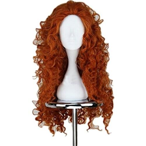 Biamoxer Brave Merida Cosplay Wig Long Curly Role Play Wig Halloween Hair