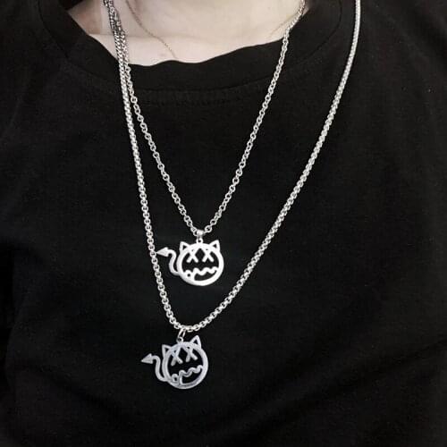 Demon Necklace New Bear Snake Dangle Women Pendant Necklace Minimalist Style Titanium Trendy Female Birthday Jewelry Gift Party