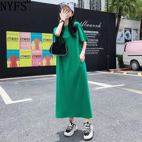 NYFS 2021 Korean New Summer Dress Fashion Loose Letter Multi-layer design Woman Dress Vestidos Robe femme ete Elbise Dresses