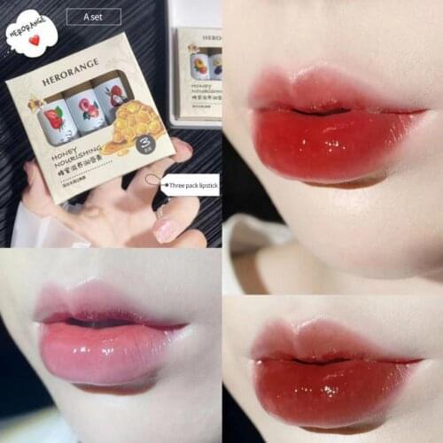 3PCS Lipstick Set Moisturizing Hydrating Lip Balm Smooth Velvet Lip Gloss Lasting Waterproof Lip Tint Makeup Maquiagem TSLM1